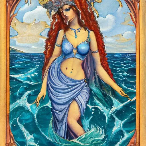 Prompt: Armenian goddess of the sea and water Tsovinar