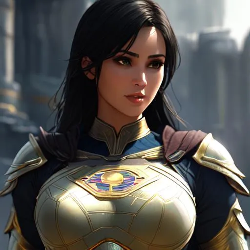 Prompt: "gorgeous female Kryptonian, Lara-el pregnant mother of superman, short black hair, house of el Kryptonian black female noble outfit, attractive Detailed Render eyecandy Breathtaking 8k Greg Rutkowski Artgerm WLOP Alphonse Mucha dynamic lighting hyperdetailed intricately, volumetric lighting, unreal engine 5, insane detail, ultra realistic, frostbite 3 engine, cryengine, 