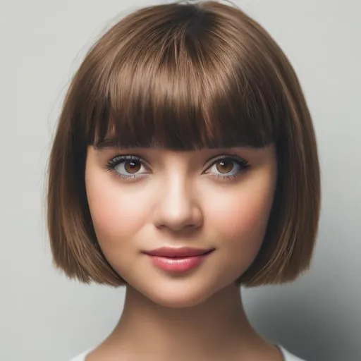 Prompt: A   woman with bobcut and a chubby face