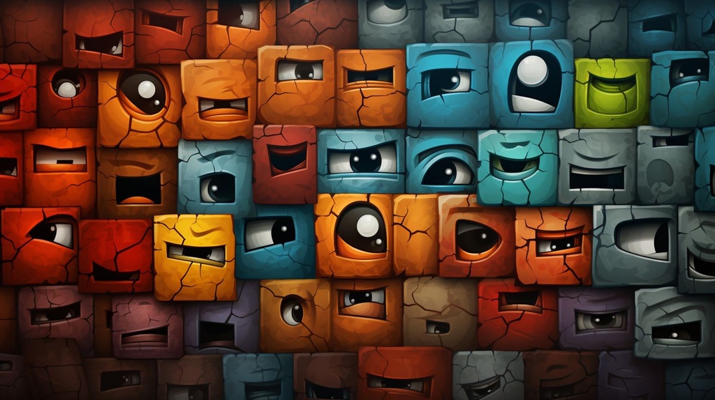 vector wall of blocked emotions