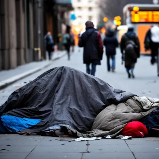 Prompt: Becoming completely numb to the number of homeless people on the street.