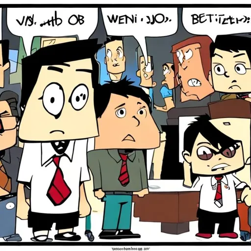 Prompt:  cartoon nerd looking for a job