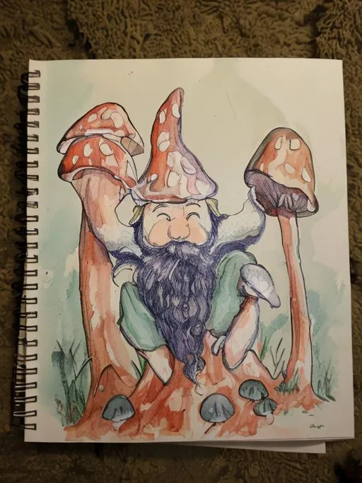 Prompt: Mushroom gnome