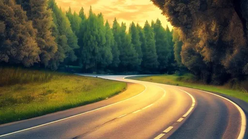 Prompt: HD wallpaper  Road, Summer, road surrounded by trees, Nature, Landscape, Roadscape, Realistic 