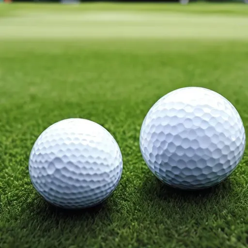 Prompt: Golf ball and soccer ball