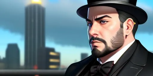 TotalBiscuit in Grand Theft Auto 5, wearing a black