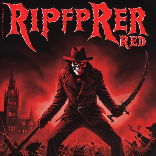 Prompt: Album cover "Ripper in Red"