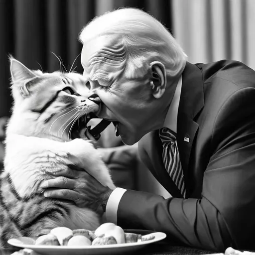 Prompt: biden eating cat


