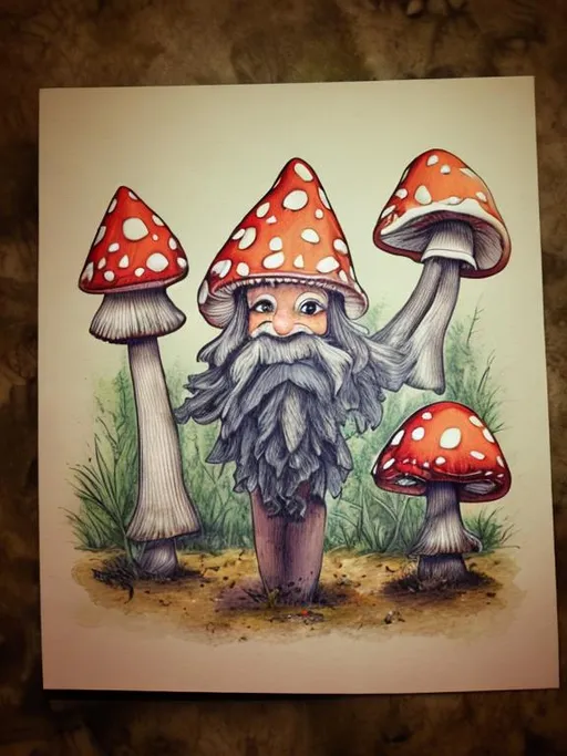 Prompt: Mushroom gnome