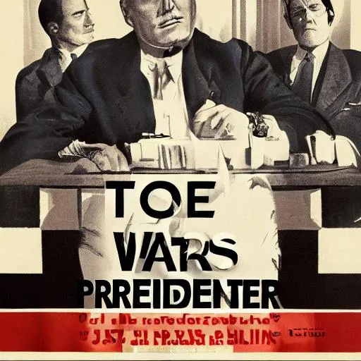 Prompt: The president: wars novel poster