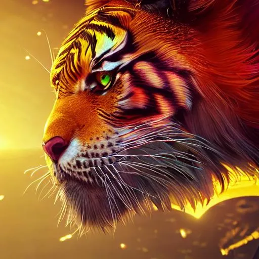 Prompt: king infinity tiger, hyperdetailed, artstation, cgsociety, 4k, 8k