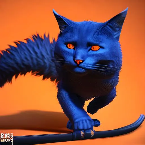 Prompt: Orange cat in ninja outfit wielding a katana blade, photorealistic, unreal engine 5, RTX, ray tracing, fine detail fur, glowing cobalt blue eyes 