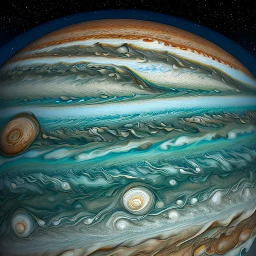 Prompt: Jupiter and the ocean