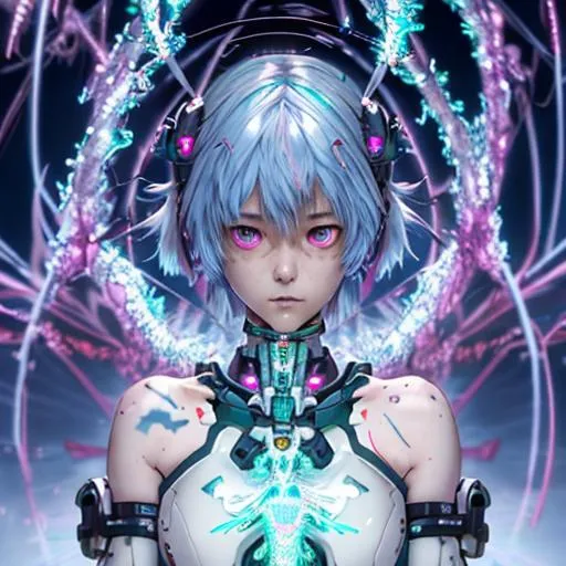 Prompt: Rei Ayanami,shoulder length messy hair, happy, Full body, Beautiful anime waifu style boy, hyper detailed painting, luminism, art by Carne Griffiths and Wadim Kashin concept art, 4k resolution, fractal isometrics details bioluminescence , 3d render, octane render, intricately detailed , cinematic, trending on artstation Isometric Centered hyperrealistic cover photo awesome full color, hand drawn , gritty, realistic mucha , hit definition , cinematic, on paper, ethereal background, abstract beauty,stand, approaching perfection, pure form, golden ratio, minimalistic, unfinished, concept art, by Brian Froud and Carne Griffiths and Wadim Kashin and John William Waterhouse, intricate details, 8k post production, high resolution, hyper detailed, trending on artstation, sharp focus, studio photo, intricate details, highly detailed, by greg rutkowski