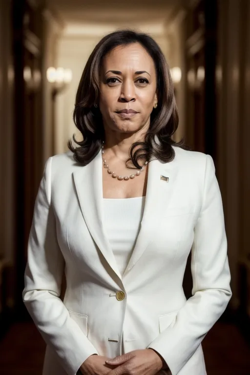Prompt: Kamala Harris in White House. Highly detailed, semi realistic, studio lighting, natural colors, 64k resolution