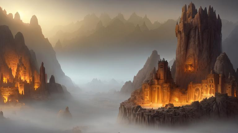 Fantasy Style Ancient Desert City In Narrow Valley fantasy-style-ancient-desert-city-in-narrow-valley