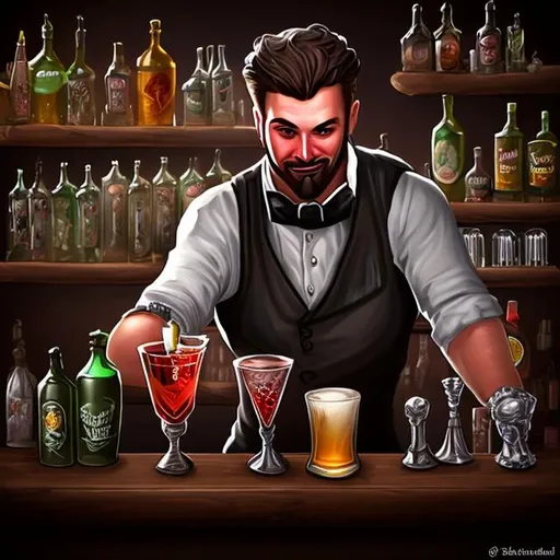 Prompt: fantasy bartender