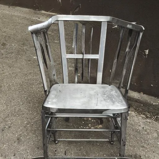 Prompt: Steel chair creepy