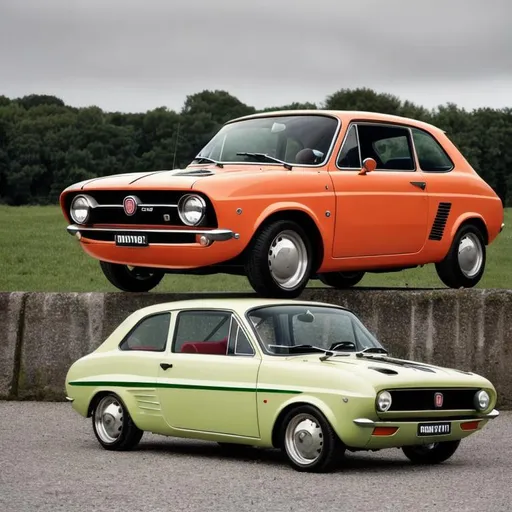 Prompt: A Fiat Punto in the 1960's muscle car style
