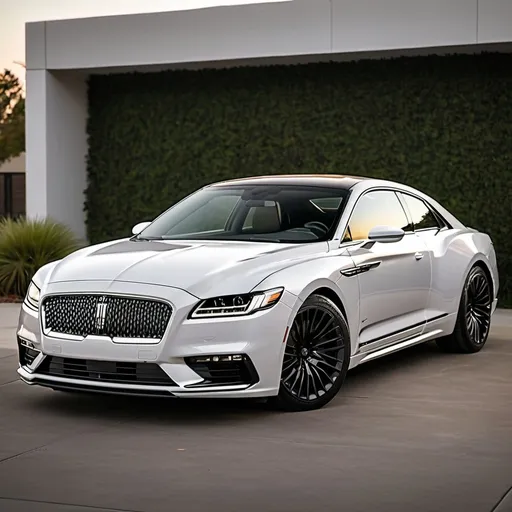 Prompt: 2023 lincoln continental turbo charged v10 widebody coupe 2 door