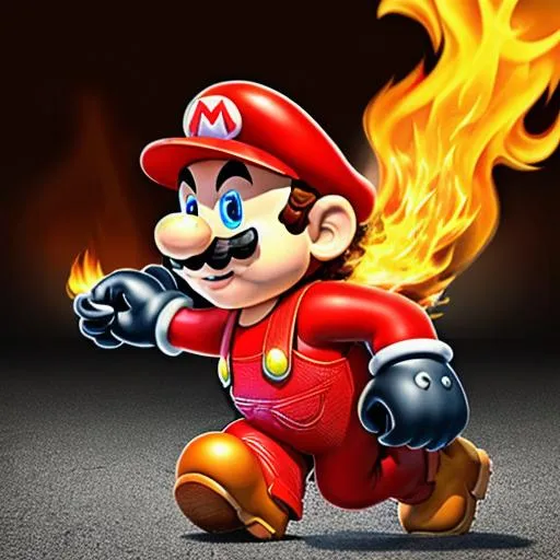 flaming mario | OpenArt