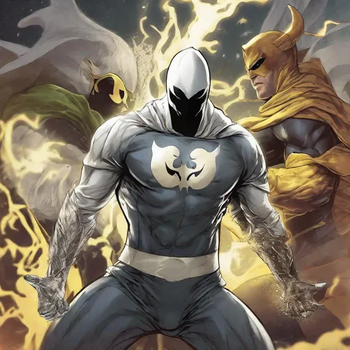 Prompt: Moonknight and iron fist combined 