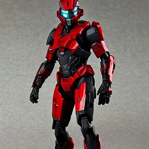 Prompt: cyborg from halo, N7 like armor. Red and black. Full body.
5.11, square chest, 