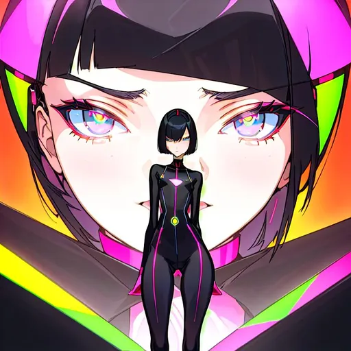 Prompt: a lonely AI boy, very tall, thick thighs, wide hips, long legs, slender arms, slender waist, big beautiful symmetrical eyes, intriguingly beautiful face, aloof expression, bob haircut with bangs, wearing neon-bubblegum High-Porno Noveau fashion clothes, high fashion, 12K resolution, hyper quality, hyper-detailed, hyper-realistic, hyper-professional