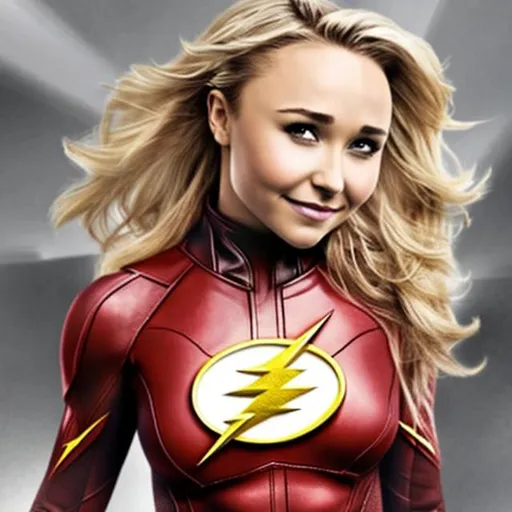 Prompt: Hayden Panettiere as a genderbent Flash 