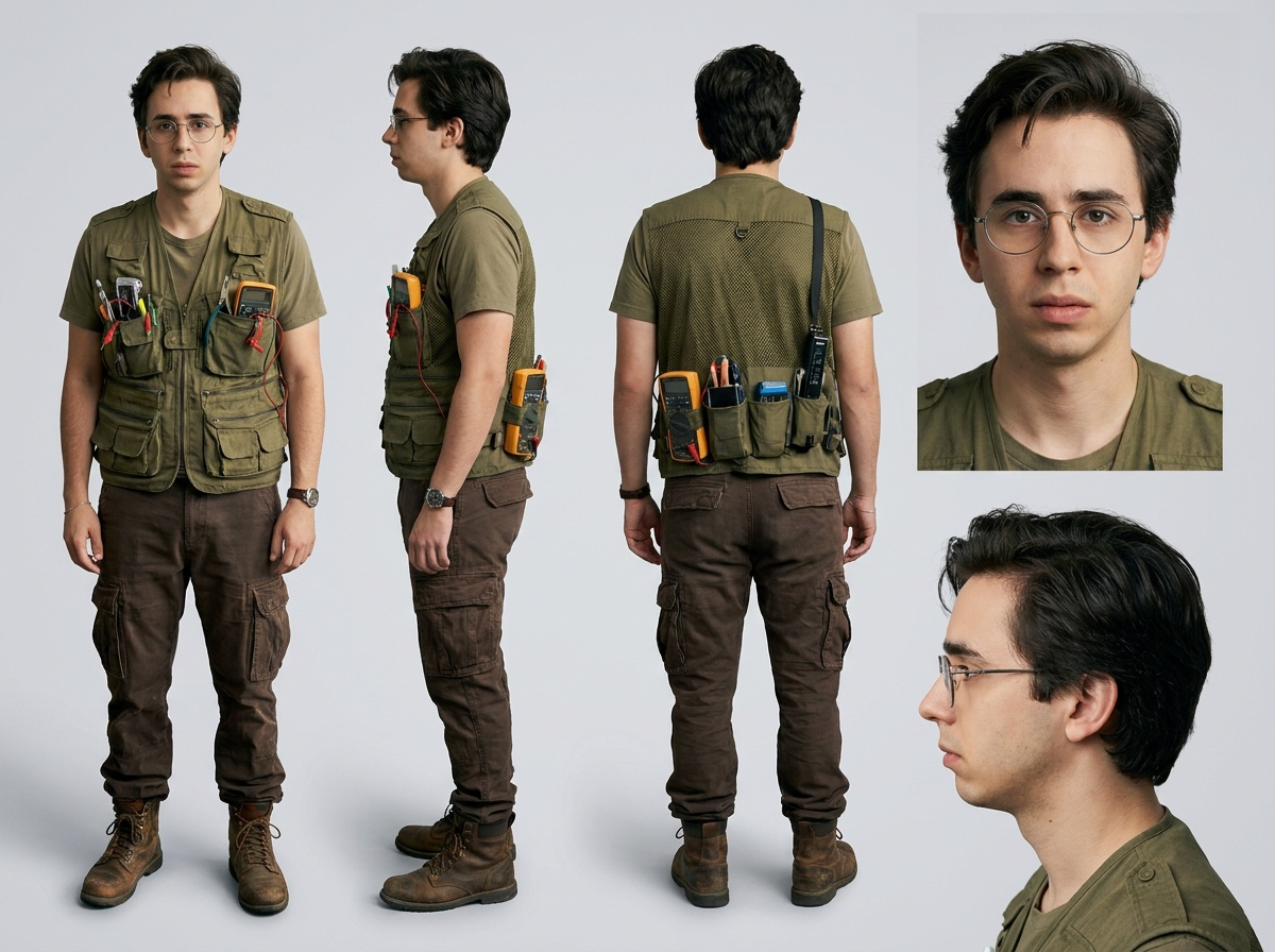 Character Reference Once Request Create a single-character reference sheet showing th...