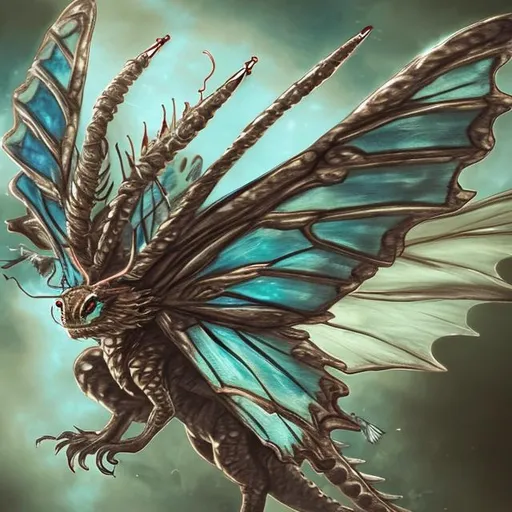 Prompt: Butterfly In the form of a dragon