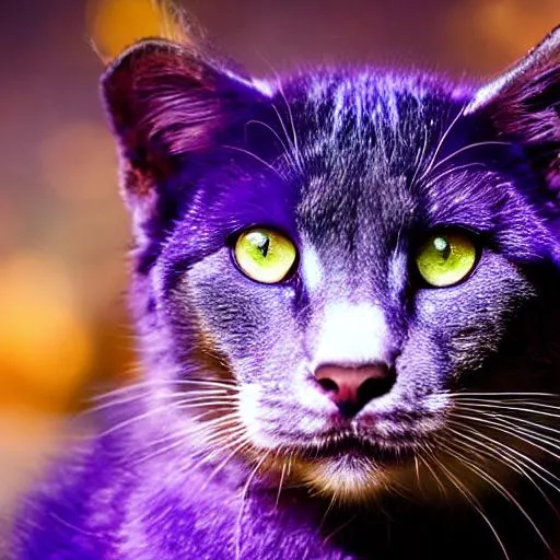 Galaxy, purple and blue fur, green eyes, stars in fu... | OpenArt