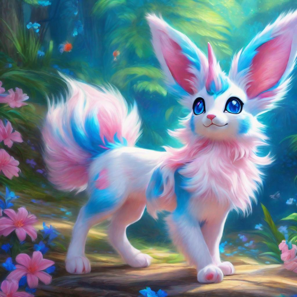 (blue Sylveon), realistic, photograph, fantasy, epic... | OpenArt