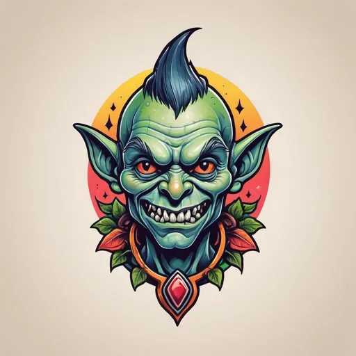 Goblin with Geometric Tattoo in Cavern