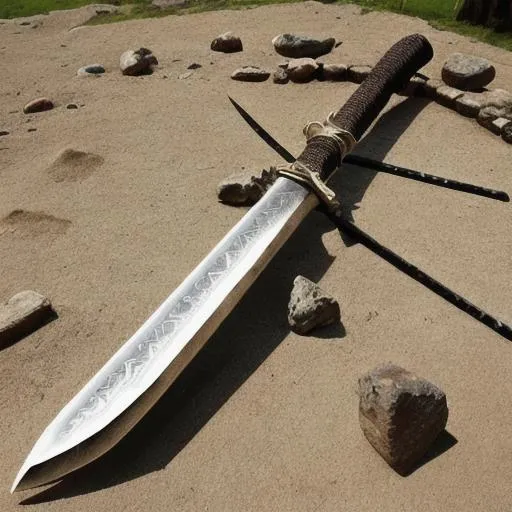 Prompt: Ancient sword used in battle