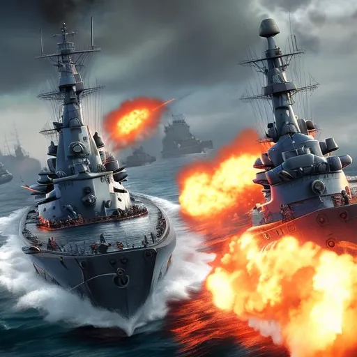 Prompt: world of warships with guns bombs 
game, wallpaper
