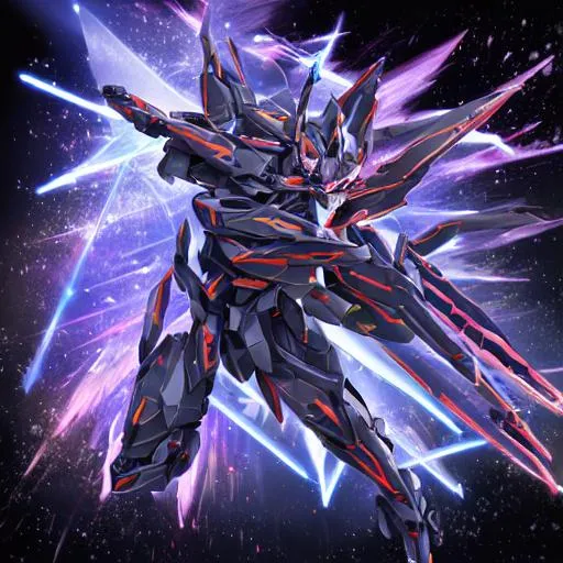 Prompt: epic 3d Full body potrait Gundam with mecha Dimensional Armor, Dual Dark Sword, Space Ornament, Dark Aura, Dark Background epic 3d Full body potrait Gundam with mecha Lightning Armor, Dual Thunder Sword, Thunder Ornament, Thunder Aura, Blue Background Person using robot suit, Fire effect, two fiery swords, 3d portrait, mask, fire ornament, fire wings around volcano Boy, use Mecha Flame Armor, Flame mask, Flame hair, Flame Sniper , high-quality pitcure, Dark wings, Surrounding Montain 3d potrait of A robot wearing mech armor made with Light crystal, Light ornament, hyper realistic, shiny, unreal engine, artstation, detailed, symmetrical Heaven background in the city, gundam battle, Lightning element, war, chaos, apocalypse, highly detailed, super detailed, studio lighting, HDR, 4k, professional Art lowres, error, cropped, worst quality, low quality, jpeg artifacts, out of frame, watermark, signature, deformed, ugly, mutilated, disfigured, text, extra limbs, face cut, head cut, extra fingers, extra arms, poorly drawn face, mutation, bad proportions, cropped head, malformed limbs, mutated hands, fused fingers, long neck