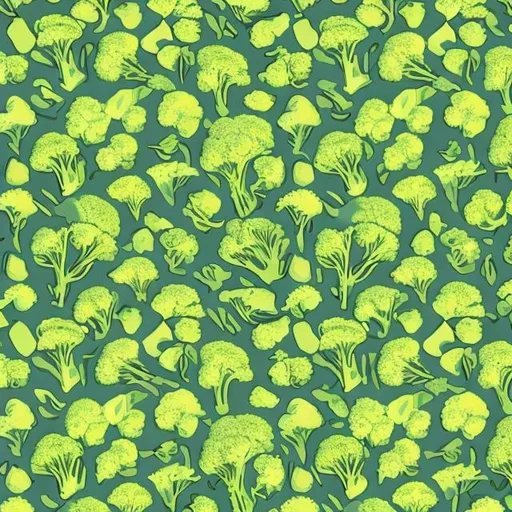 Prompt: broccoli gemoetic patterns repeated
