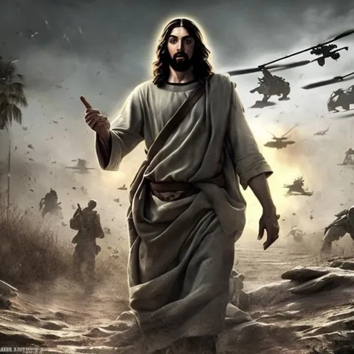 Prompt: Jesus in call of duty