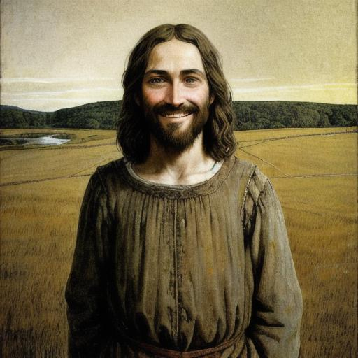 Jesus Christ Smiling In The Style Of Andrew Wyeth Openart