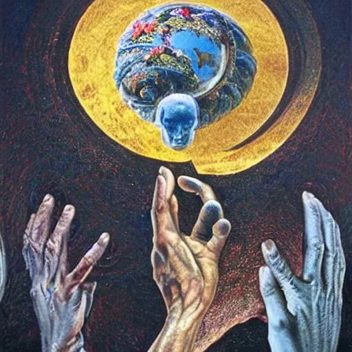 Prompt: previous humanity, 
hyperrealistic, symbolism, collective conscious