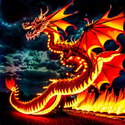 Prompt:  ghost dragon on fire

