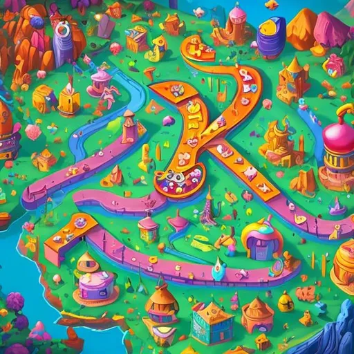 Prompt: The Alphabet Kingdom is a vibrant, colorful land filled with talking letters that live in harmony.