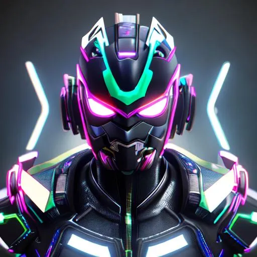 Futuristic, cyberpunk full head, kamen rider ex-aid... | OpenArt