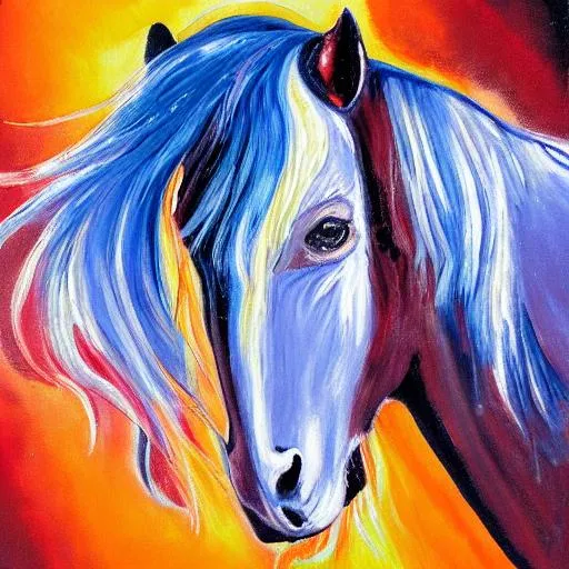 Prompt: Painting of a horse in fire
