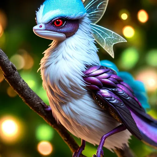 Prompt: fairy
homonculus
cockatrice, Professional, Highly Detailed, Hyperrealistic, sharp focus, Professional, UHD, HDR, 8K, Render, HD, Trending on ArtStation, close up, bokeh, outdoor,