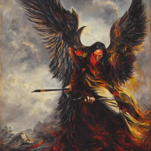 fallen angel of doom, painting | OpenArt