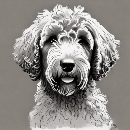Prompt: A sketch of a goldendoodle

