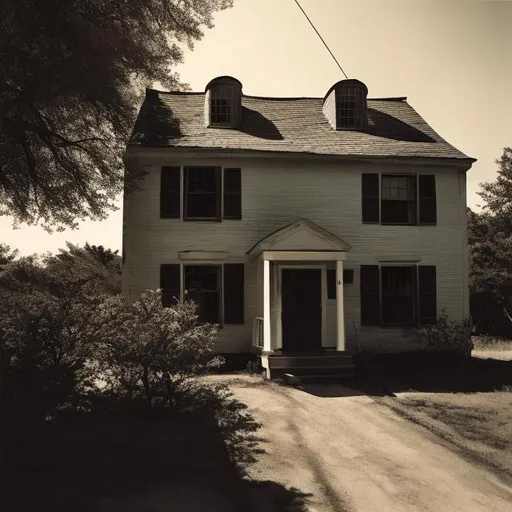 Prompt: Album Cover, Nuclear wasteland, 18th-century colonial tavern {cottage core}, Beautiful space

