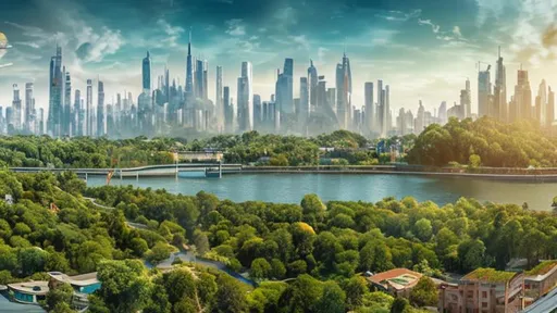 Prompt: panorama of the city of the future realistic photo with greenery
